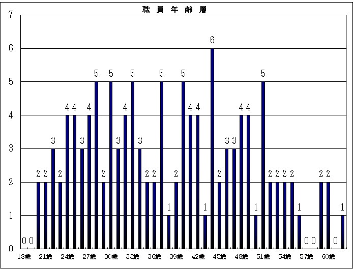 職員年齢層グラフ
