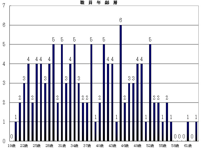職員年齢層グラフ